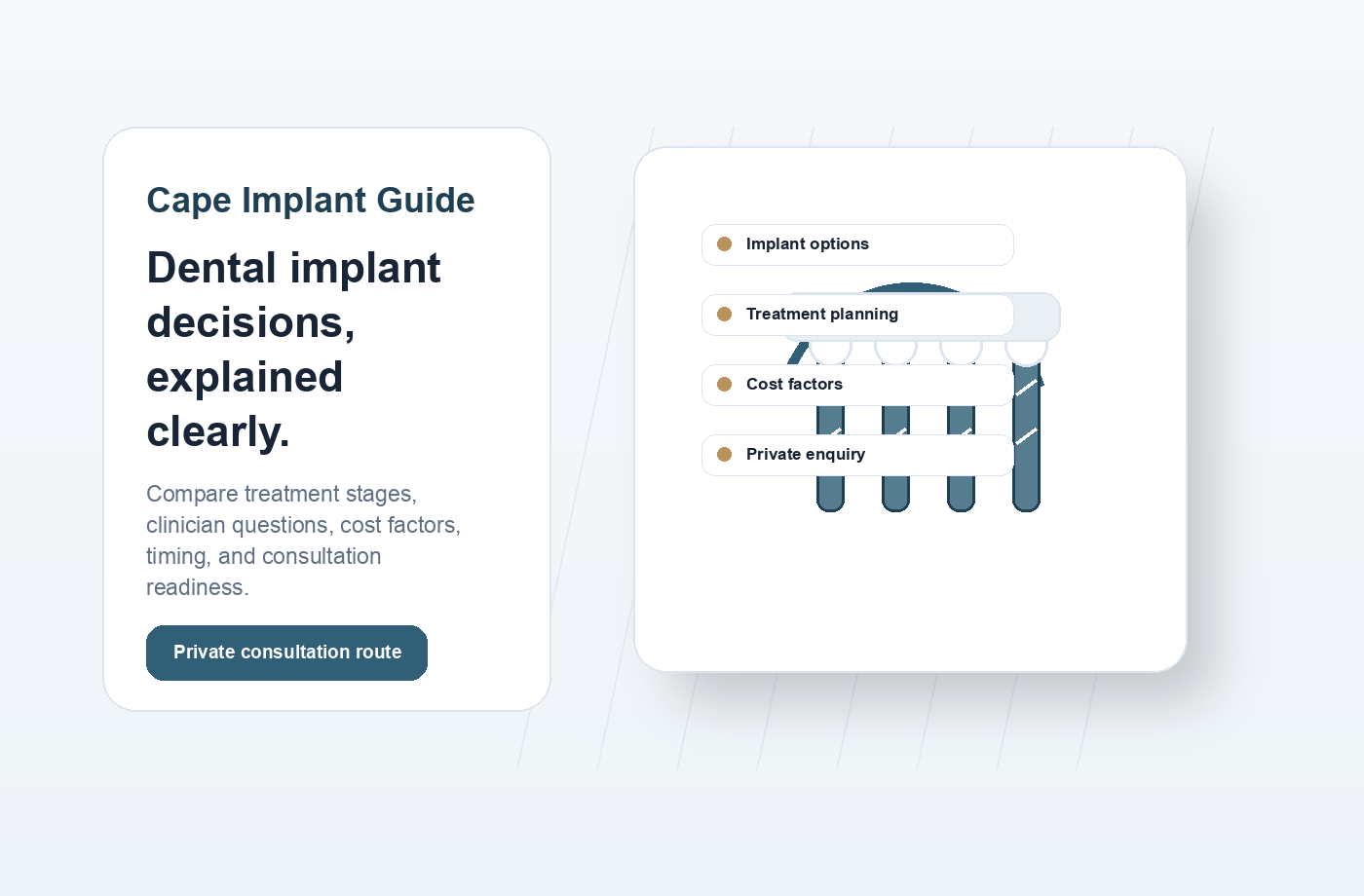 Professional abstract dental implant consultation graphic for Dental Implants Cape Town